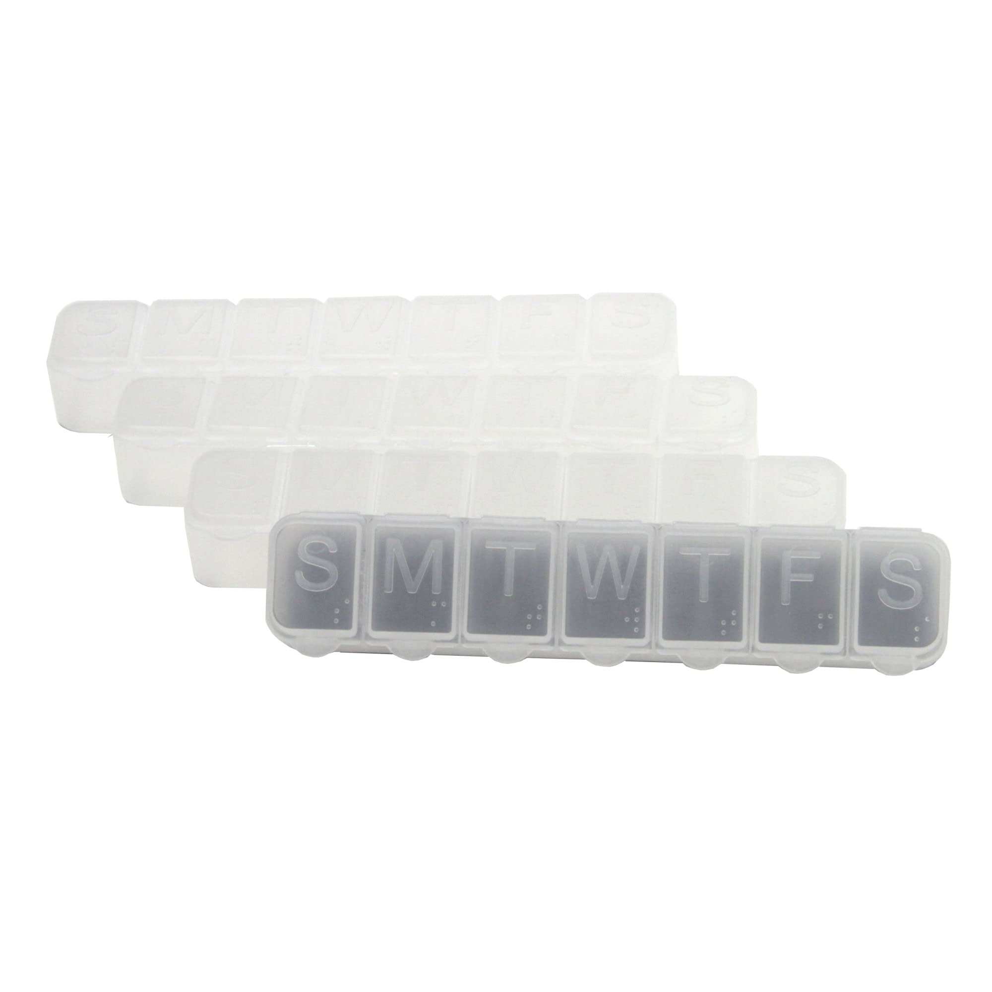 Chef Craft Pill Organizer, Clear, 4-Pack