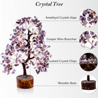Amethyst Tree of Life Crystal Trees for Home, Office, and Desk Decor - Handmade Bonsai Tree for Positive Energy, Healing & Money