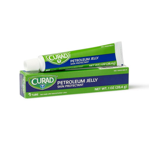 CURAD Petroleum Jelly Skin Protectant, Ointment for Dry Cracked Skin, 1 oz Tube (12 Pack)