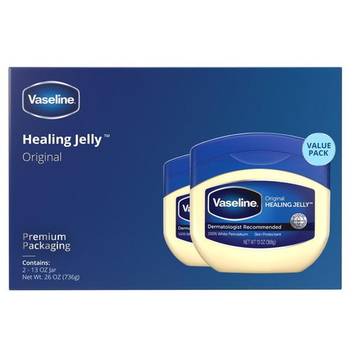 Vaseline 100% Pure Petroleum Jelly, Original Skin Protectant, 13 Oz (Pack of 2)