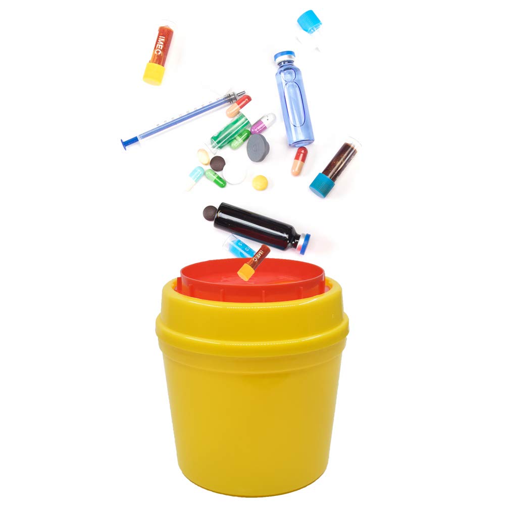4-Pack Sharps Container(1/2 Quart),Small Sharp Needle Disposal Containers,Biohazard Medical Containers Sharps Box for Home and T