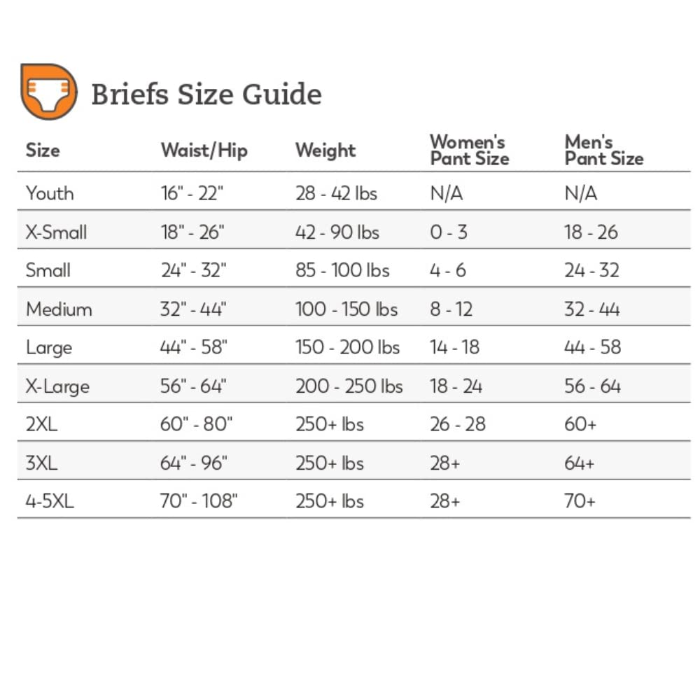 Tranquility Bariatric Disposable Briefs 3X-Large with Peach Mat Core for Dry Skin, Odor Control & Max Comfort, Secure Kufguard T