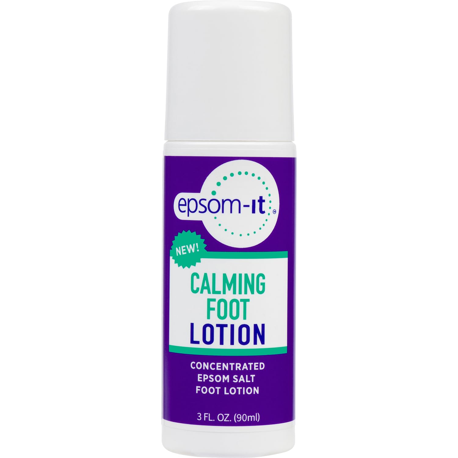 EPSOM-IT Calming Foot Lotion - Roll On Magnesium Sulfate Lotion for Tired Feet & Ankles, Topical Epsom Salt with Urea, Soften To