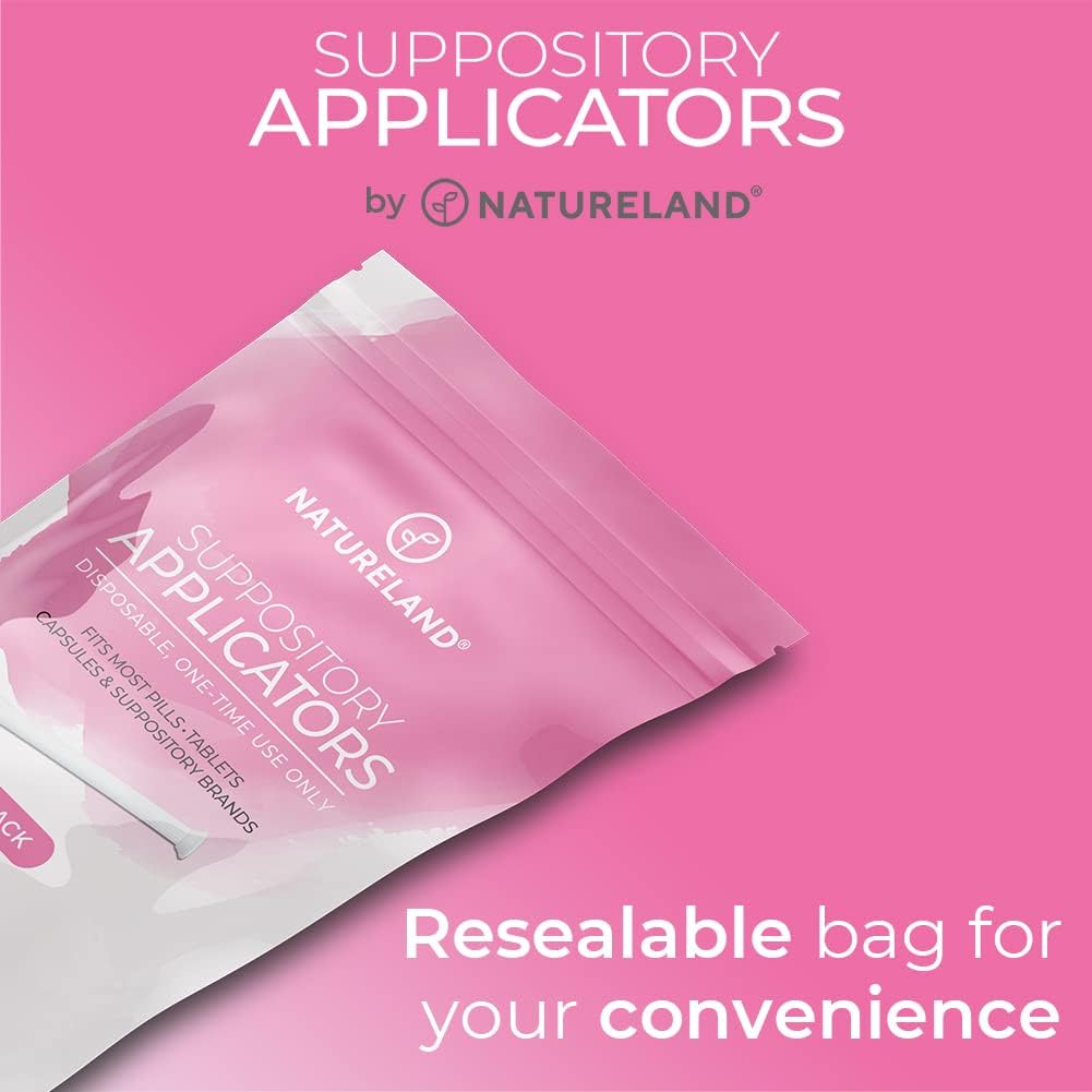 Natureland [20/40 Pack Vaginal Suppository Applicators for Women,Soft Tip Auxiliary Tool for Pills, Tablet Suppositories, Indivi