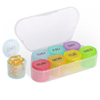 NatureTouch Weekly Pill Organizer, BPA Free Medicine Organizer Rainbow 7 Day Pill Box, Daily Portable Pill Conatainer for Pills/