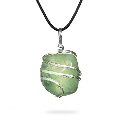 AYANA Prehnite Healing Crystal Pendant Necklace | Heart and Third Eye Chakra | Libra Zodiac Birthstone | Lucky Stone for Healers