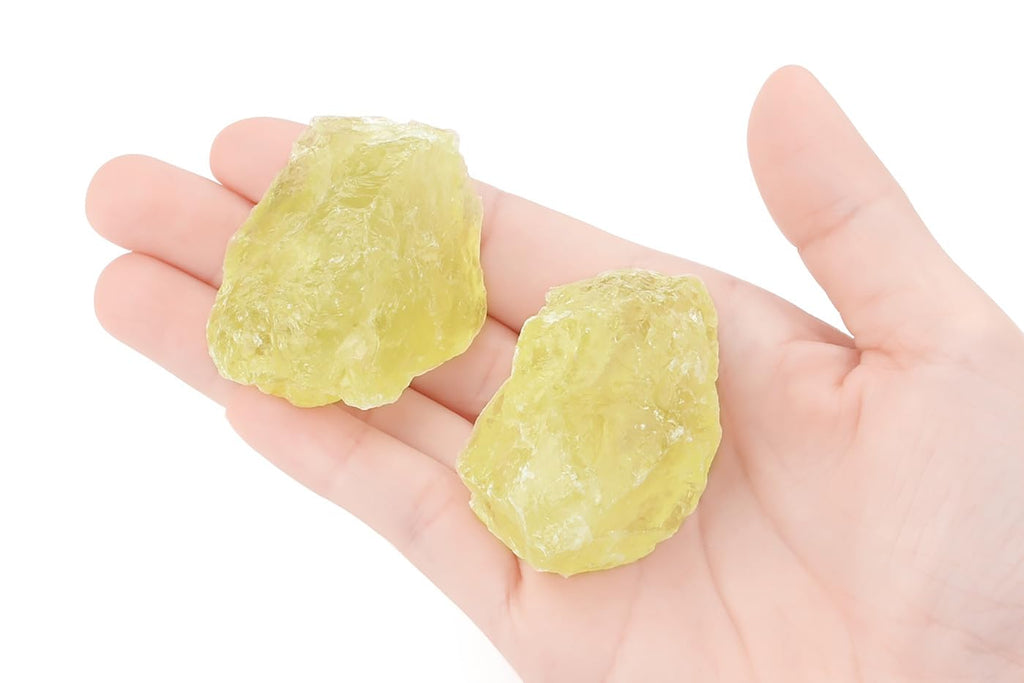 NUKAYAI 2Pcs Citrine 1.8-2.2 Large Raw Crystals Natural Stones Citrine Healing Crystal Rocks for Polishing Decoration DIY Tumbli
