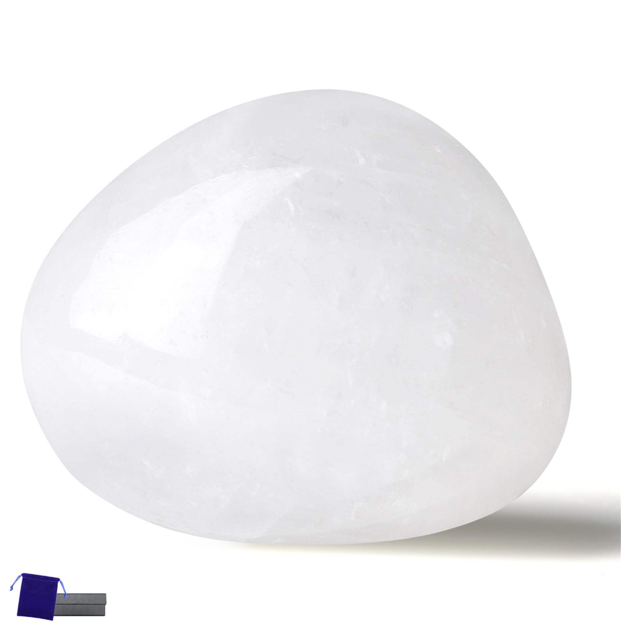 YATOJUZI 1.6''-2'' Clear Quartz Natural Crystals and Healing Stones Worry Stones Polished Rocks White Gemstones Palm Stone for M