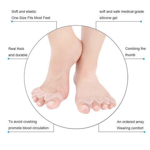 Gel Toe Stretcher & Toe Separators, Bestrice Bunion Corrector Toe Protectors Straightener Flexible Orthopedic Toe Corrector Buni