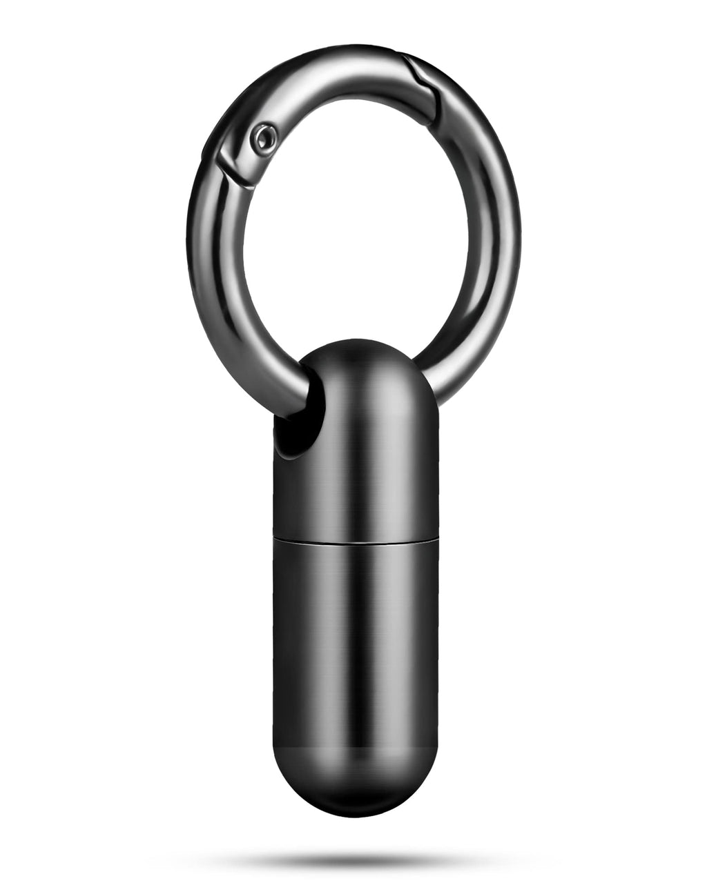 TISUR Tiny Keychain Pill Holder, Titanium Pill Case Waterproof Pill Fob for Travel Purse Pocket,Mini Pill Organizer Black