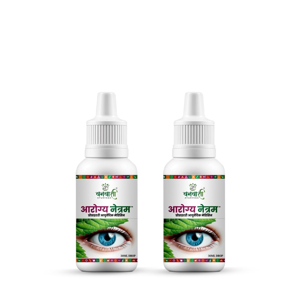 Vanvasi Ayurveda Arogya Netram Eye Drop 30Ml Each | Herbal Eye Wellness Eye Care With Turmeric, Mulethi, Punarnava & Rose | Natu