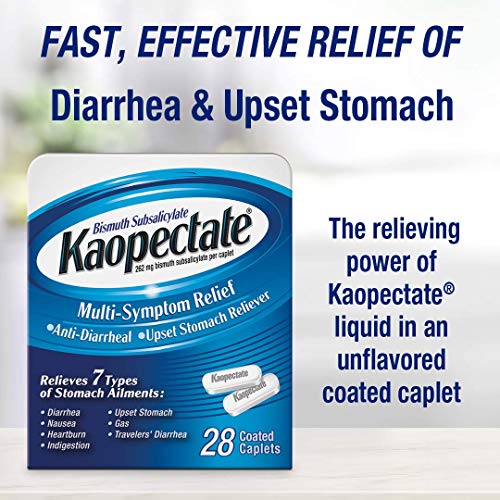 Kaopectate Multi-Symptom Anti-Diarrheal& Upset Stomach Reliever, 28 Caplets, White