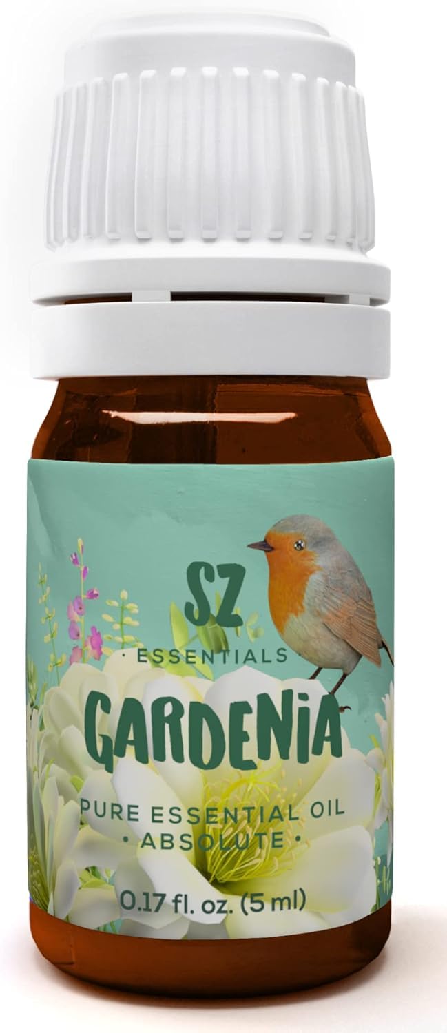 SZ Essentials - Gardenia 100% Pure, Essential Undiluted Oil - Extracted from Gardenia Jasminoides - Floral & Sweet Scent with Fl