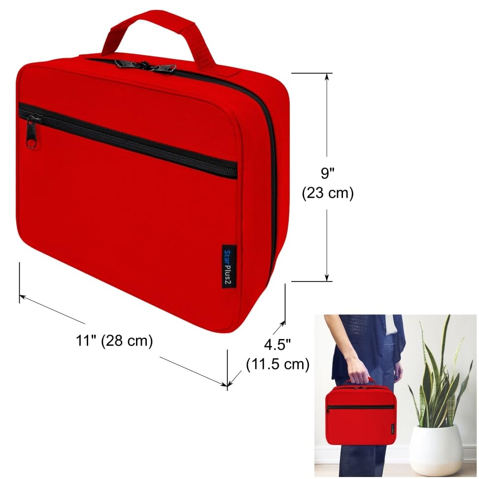 StarPlus2 Large Padded Pill Bottle Organizer, Medicine Bag, Case, Carrier for Medications, Vitamins, and Medical Supplies with F