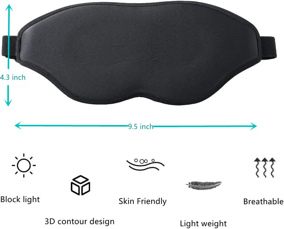 Tim & Tina 3D Sleep Eye Mask Blindfold for Men Women Sleeping Mask Light Blocking Soft Covers for Travel Nap Yoga Adjustable Str