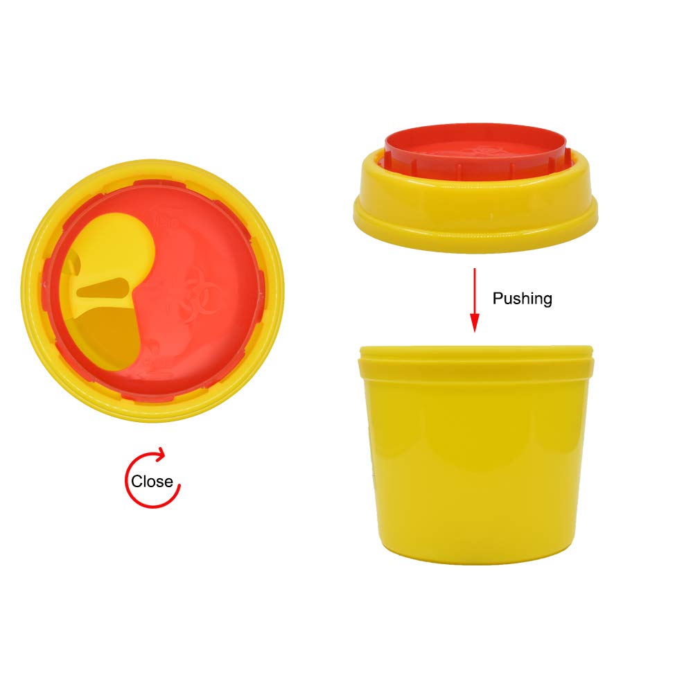4-Pack Sharps Container(1/2 Quart),Small Sharp Needle Disposal Containers,Biohazard Medical Containers Sharps Box for Home and T