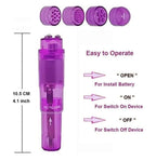 Finever Small Mini Massager Portable Pen for Body Face, Neck, Head,Back Massage with 4 Heads (1PK Purple)