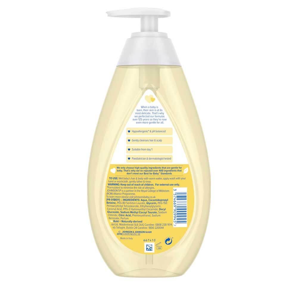 Johnsons Baby gel nettoyant haut aux orteils, 500 ml