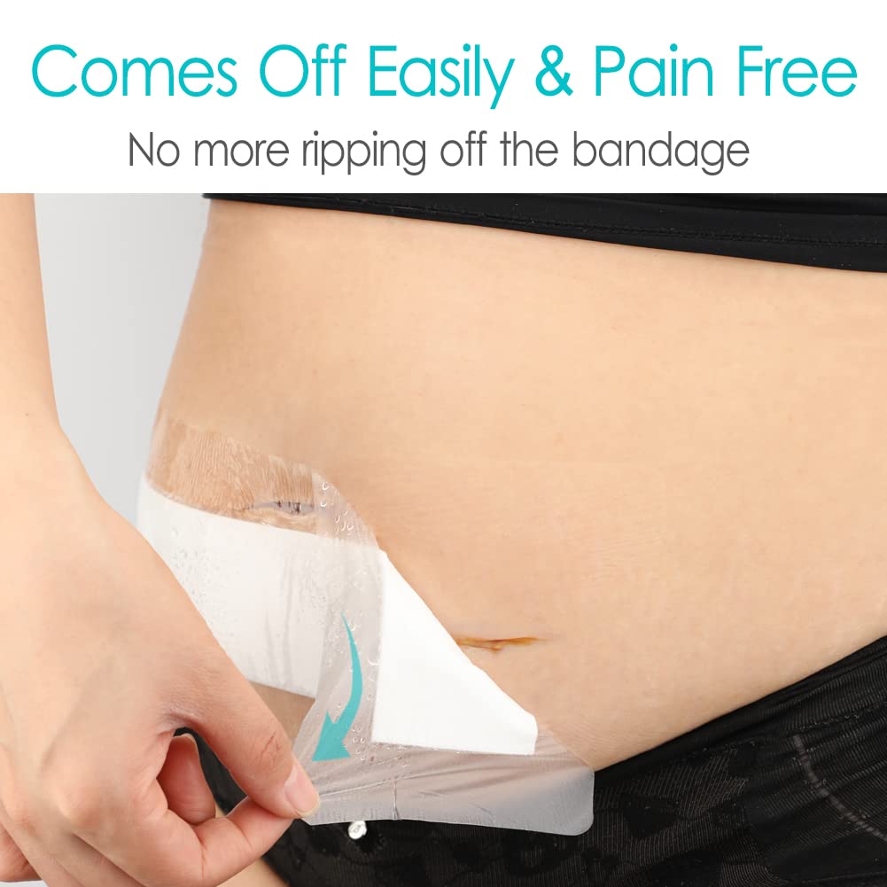 25 Pcs Waterproof Shower Protector Bandage 4''x10'' for Post Knee Replacement Hip Surgery Recovery Long Surgical Incision Adhesi