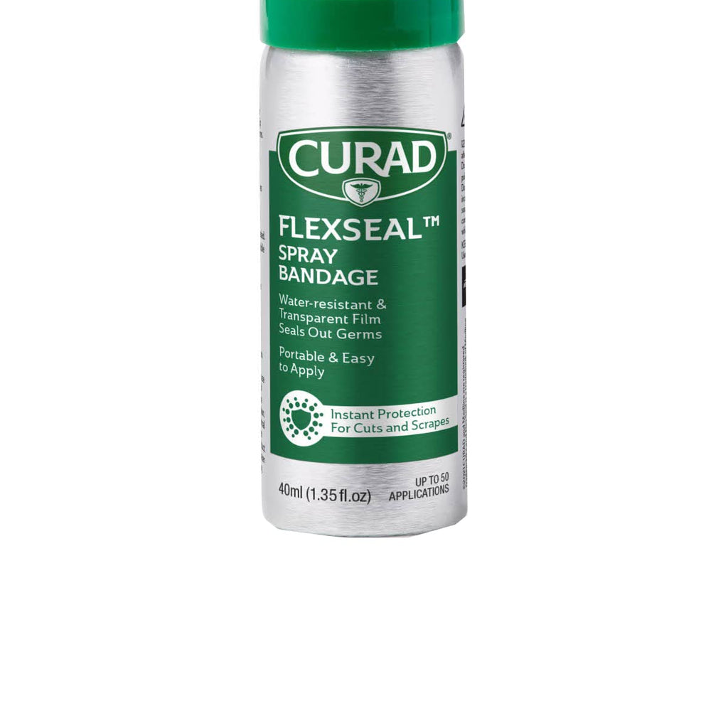 CURAD Flex Seal Spray Bandage, Water Resistant, Transparent, Ideal for Cuts and Scrapes, Quick Wound Care Solution, 40 mL, 1EA