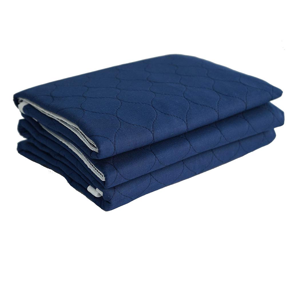 Careboree 2 Pack Cotton Top-Layer Reusable Tuckable Underpads 34X36 Incontinence Bed Pads Twin Size 21 Wings