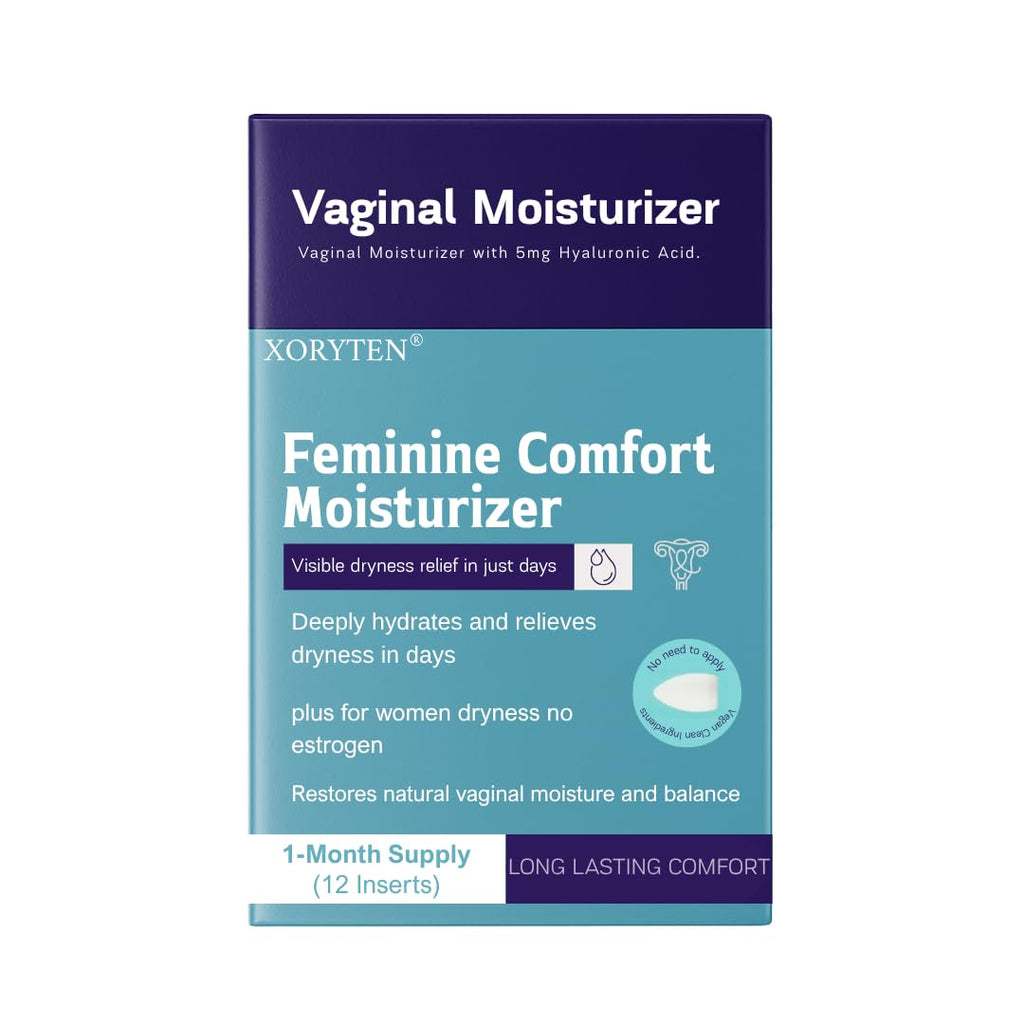 XORYTEN Vaginal Moisturizer for Revarey- 5mg Hyaluronic Acid - Vaginal Dryness, Hormone-Free Soothing Inserts, 12 Suppositories 