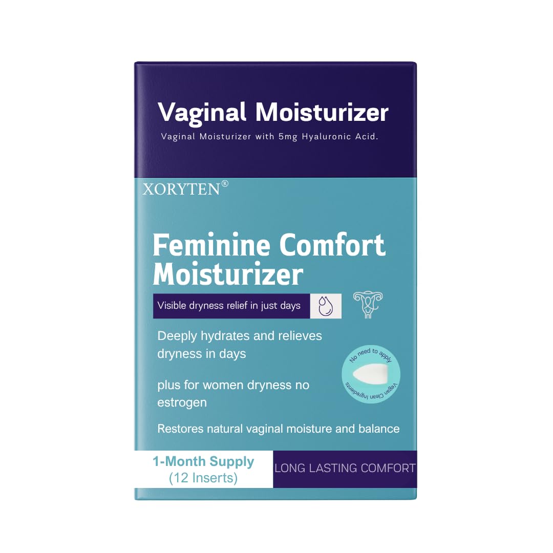 XORYTEN Vaginal Moisturizer for Revarey- 5mg Hyaluronic Acid - Vaginal Dryness, Hormone-Free Soothing Inserts, 12 Suppositories 