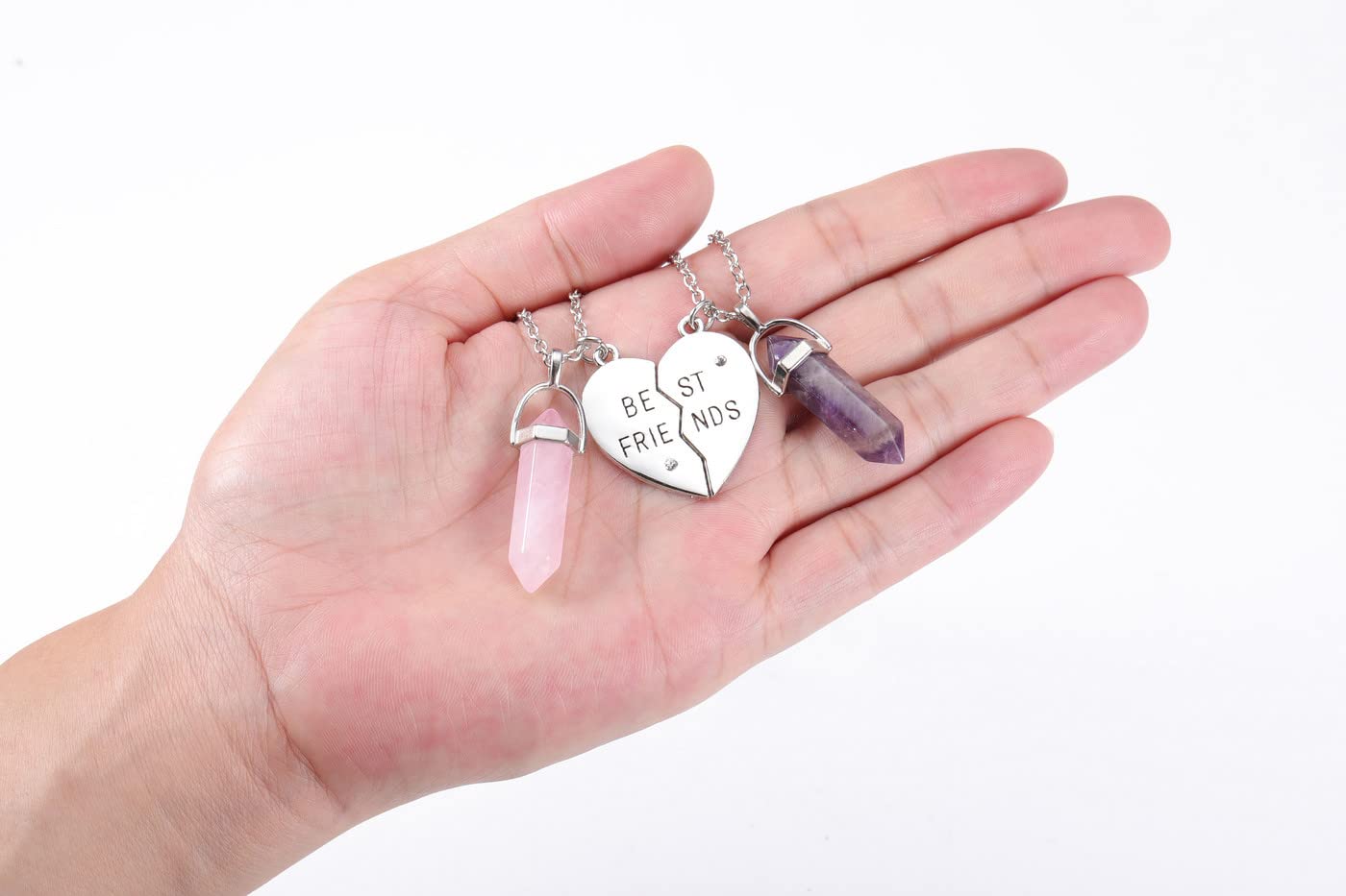PESOENTH Best Friend Friendship Necklace Birthday Gifts For Women- BFF Necklace for 2 Heart,Matching Necklaces for best friends