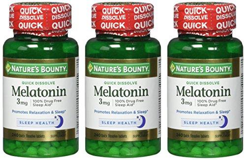 Natures Bounty Melatonin 3 Mg Quick Dissolve Tablets 240 Count (Pack of 3)