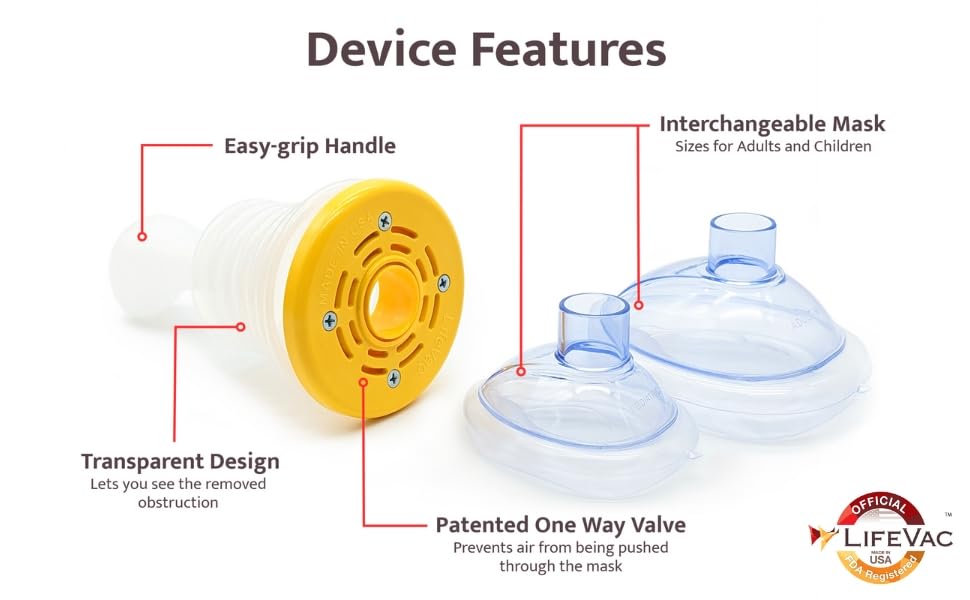 LifeVac Home Kit - Portable Suction Rescue Device, First Aid Kit for Kids and Adults, Portable Airway Suction Device for Childre