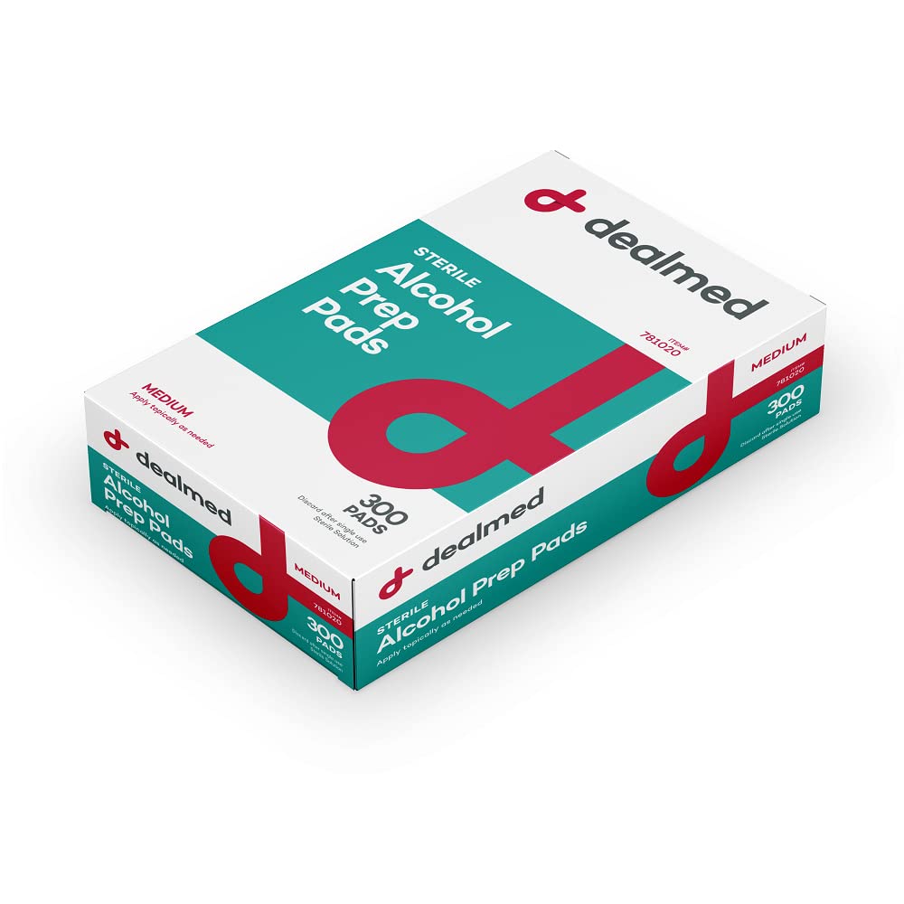 Dealmed Alcohol Prep Pads - 3000 Count Medium Latex-Free Gamma Sterilized Antiseptic Wipes, Wound Care Products for First Aid Ki