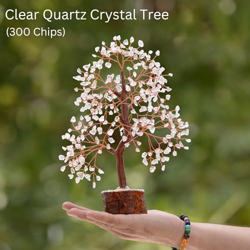 Clear Quartz Crystal Trees for Home and Office Decoration, Chakra Healing Crystals Feng Shui Handmade Trees for Positive Energy,