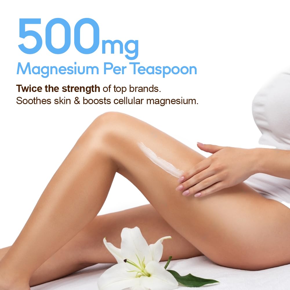 Relief Magnesium Cream Body Butter with Comfrey & Peppermint Essential Oil - Extra Strength Arnica Cream 11,000mg Pure Magnesium