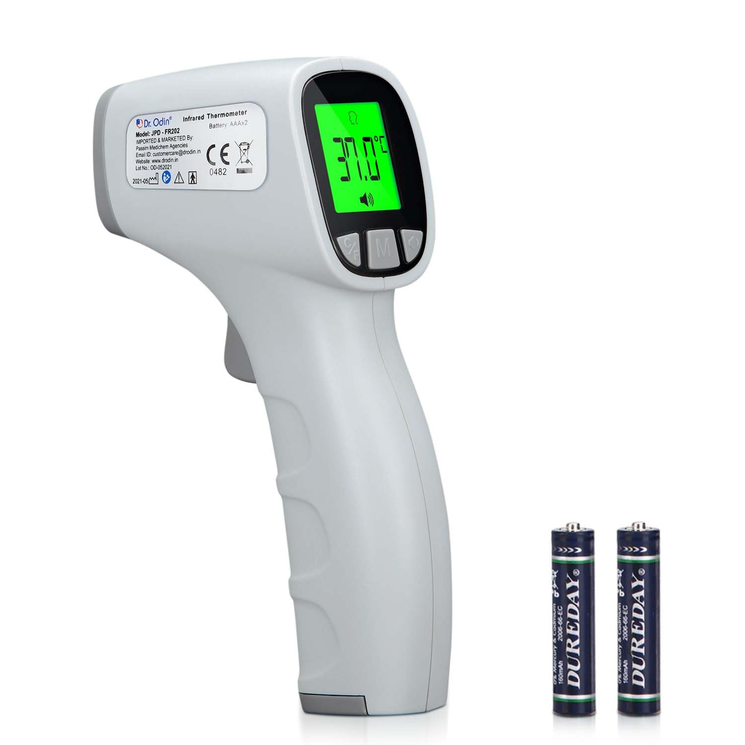 Dr. Odin Oir002 NonContact Thermometer  Instant, Accurate Forehead & Room Temp Readings, Hygienic Digital Display, Perfect For