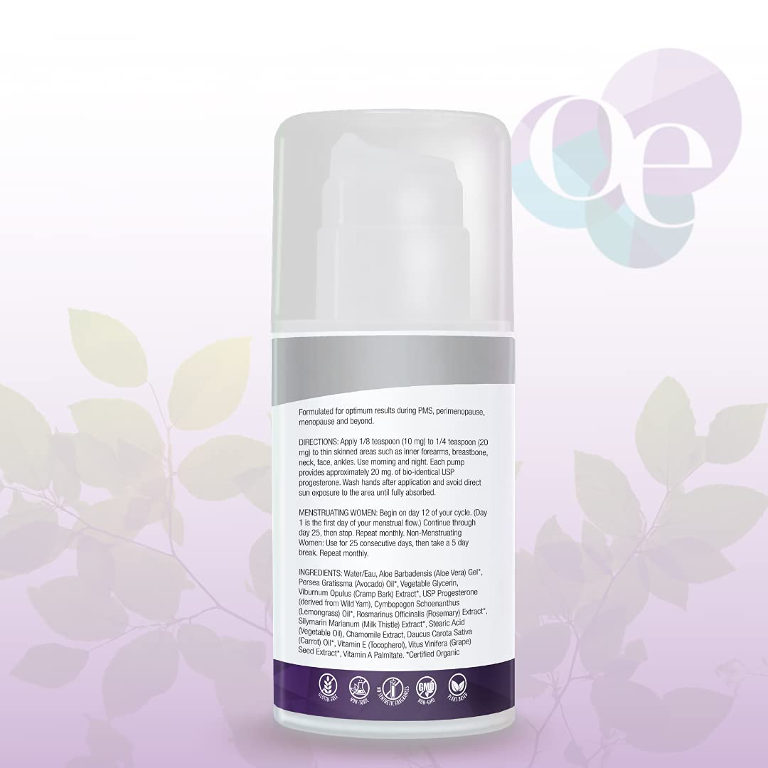 Organic Excellence Organic Wild Yam Cream for Hormone Balance, Wild Yam Natural Bio-Identical Progesterone Cream for Women, for