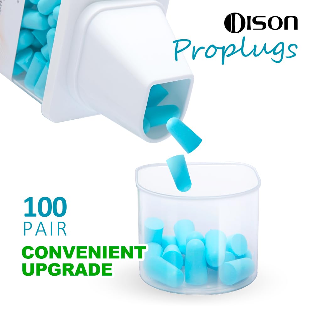 DISON Foam Ear Plugs, 100Pair 38dB Sleeping Earplug, Noise reducing for Work, Shoot, Travel, Focus, Concert, Block snoring