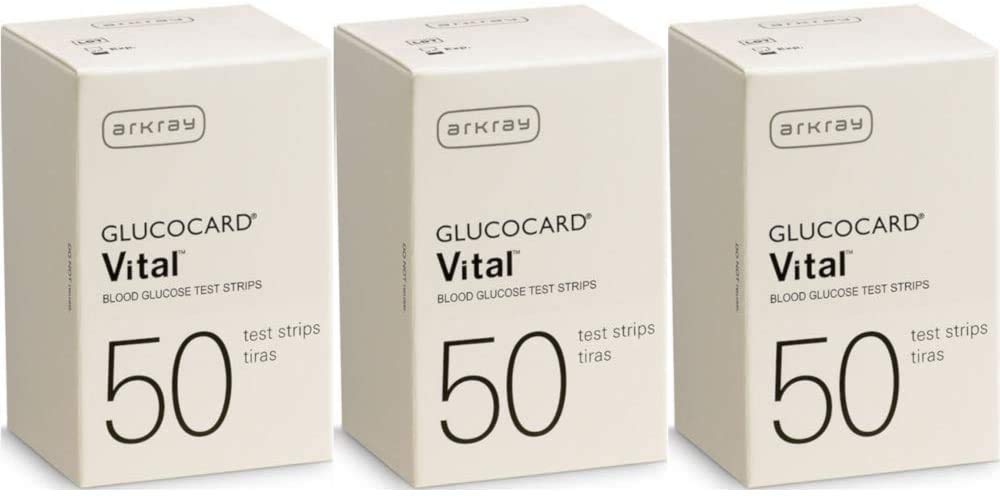 Arkray USA, Inc Arkray Glucocard Vital Blood Glucose Test Strips 150 Count(3 Boxes of 50), 150 Count