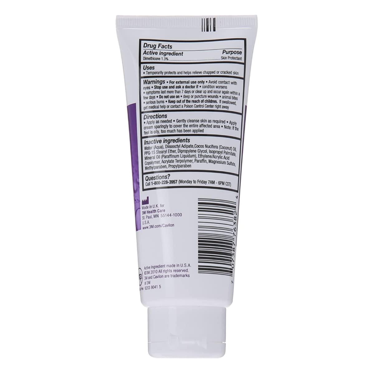 Cavilon 3M Durable Barrier Cream Unscented 3.25 Ounce (92G) Tube by Cavilon 2 tubes