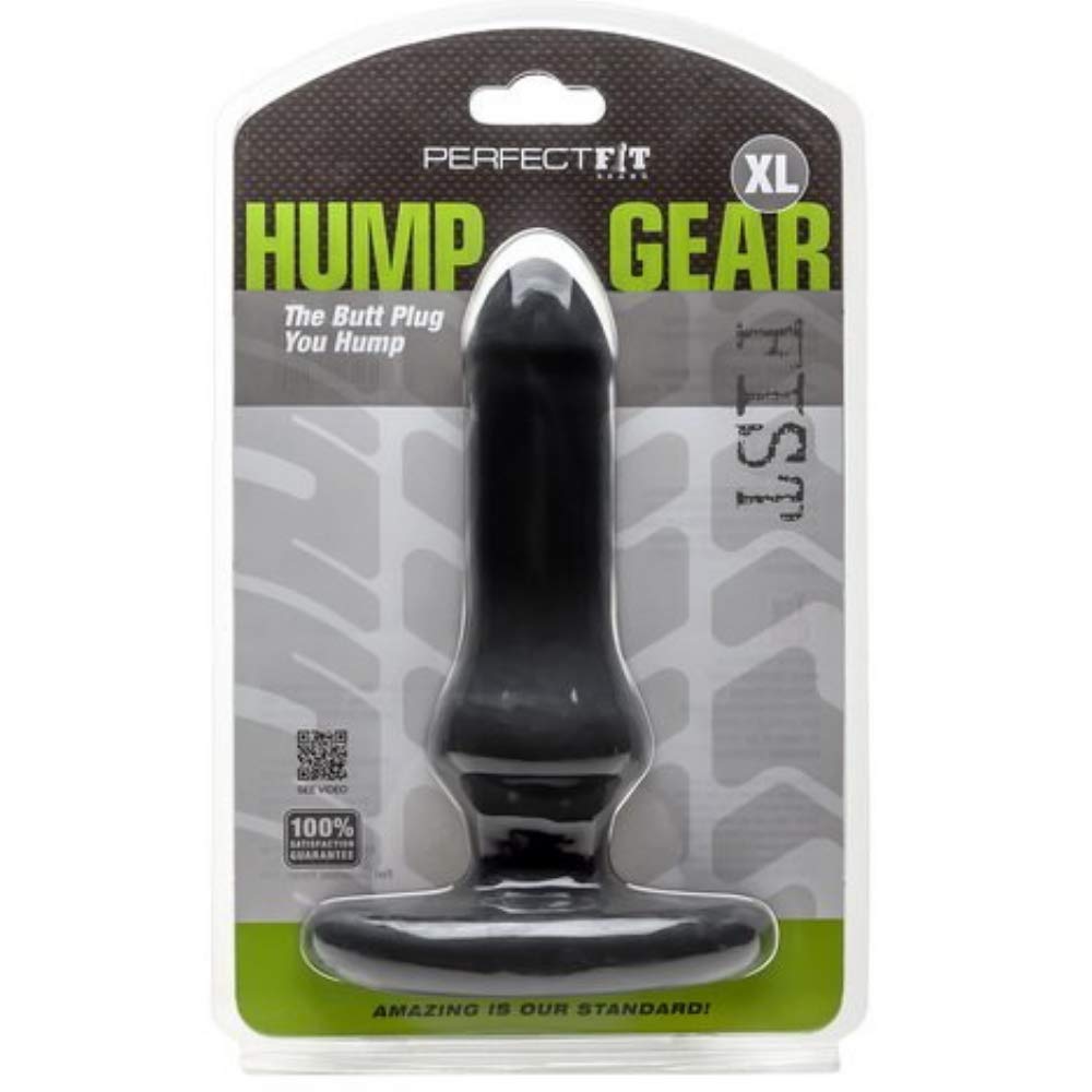 PerfectFit Brand Hump Gear XL Penetration Butt Plug, SilaSkin, TPR/Silicone, Extra Girth, Extra Long, Black