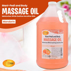 SPA REDI - Mandarin Scented Massage Therapy Oil, 128 Oz - Full Body Massage, Almond, Cotton Seed, Sunflower, Avocado & Essential