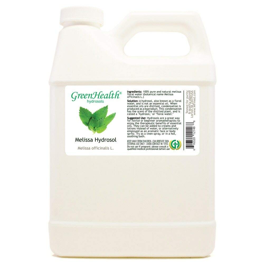 Melissa Hydrosol (Floral Water) - 32 fl oz Plastic Jug w/Cap - 100% Pure (NOT Oil)