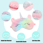 2 Pcs Cute Sleep Mask Cute Animal Sleep Mask Soft Plush Blindfold Eye Covers for Women Girls Kids