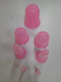 Acs Acm Pink Solar Powered Cupping Therapy Sets, Silicone Anti Cellulite Cup, Vacuum Suction Massage Cups, Facial Cupping Sets, 