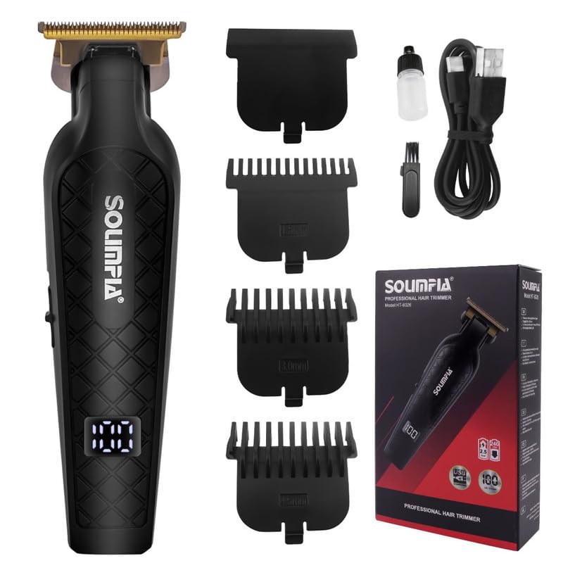Solimpia Ht6026 Digital Display 0Mm Professional Cordless Hair Clippers Rechargeable Wireless Hair Grooming Set Beard Trimming 