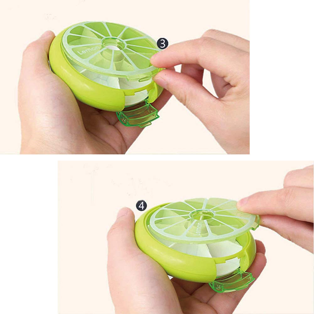 Weekly Pill Organizer 7 Day 3 Times a Day INVODA Large Daily Pill Cases for Pills Vitamin Fish Oil Supplements Container (Lemon+