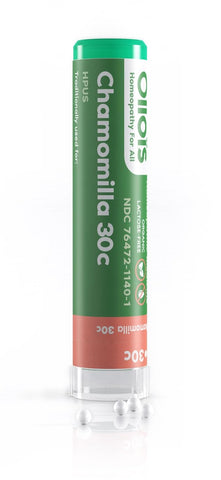 OLLOIS Chamomilla 30c Organic, Lactose-Free Homeopathic Medicine, 80 Pellets (Pack of 1)