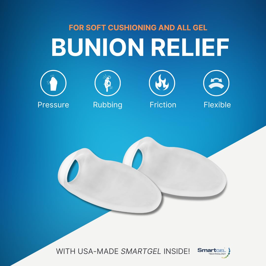 NatraCure Big Toe Bunion Guard - Gel Pad Bunion Protector Sleeves for Bunion Pain Relief - Bunion Protector for Friction, Pressu