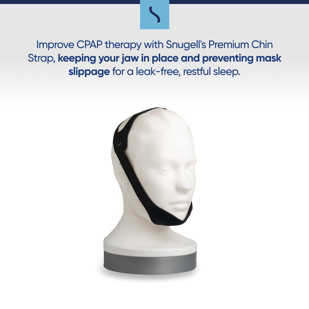 Premium Chin Strap for CPAP Users by Snugell - Adjustable Strap - Prevents Mouth from Opening - Improves CPAP Theraphy - Reduces