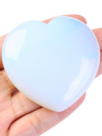 Jovivi 60mm Large Opalite Crystal Heart Healing Crystals Heart Stones Polished Pocket Love Gemstones Chakra Reiki Energy Balanci