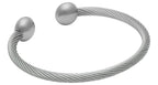 QRAY Silver Deluxe Surgical Steel Golf Athletic Bracelet Men Women C-Shaped Health Wellness Bracelet (Medium: 7~7.75)